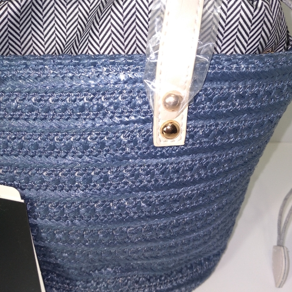 Denim Blue Size 8 Tie Up Espadrille Wedges & Mini Denim Tote Bag Bundle - Picture 5 of 9